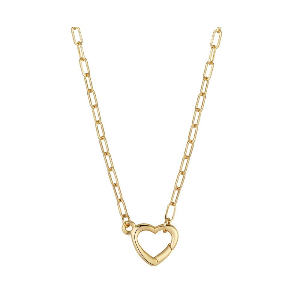 Gold Flash Plated Heart Link Necklace, 16+2" Extender商品第1张图片规格展示