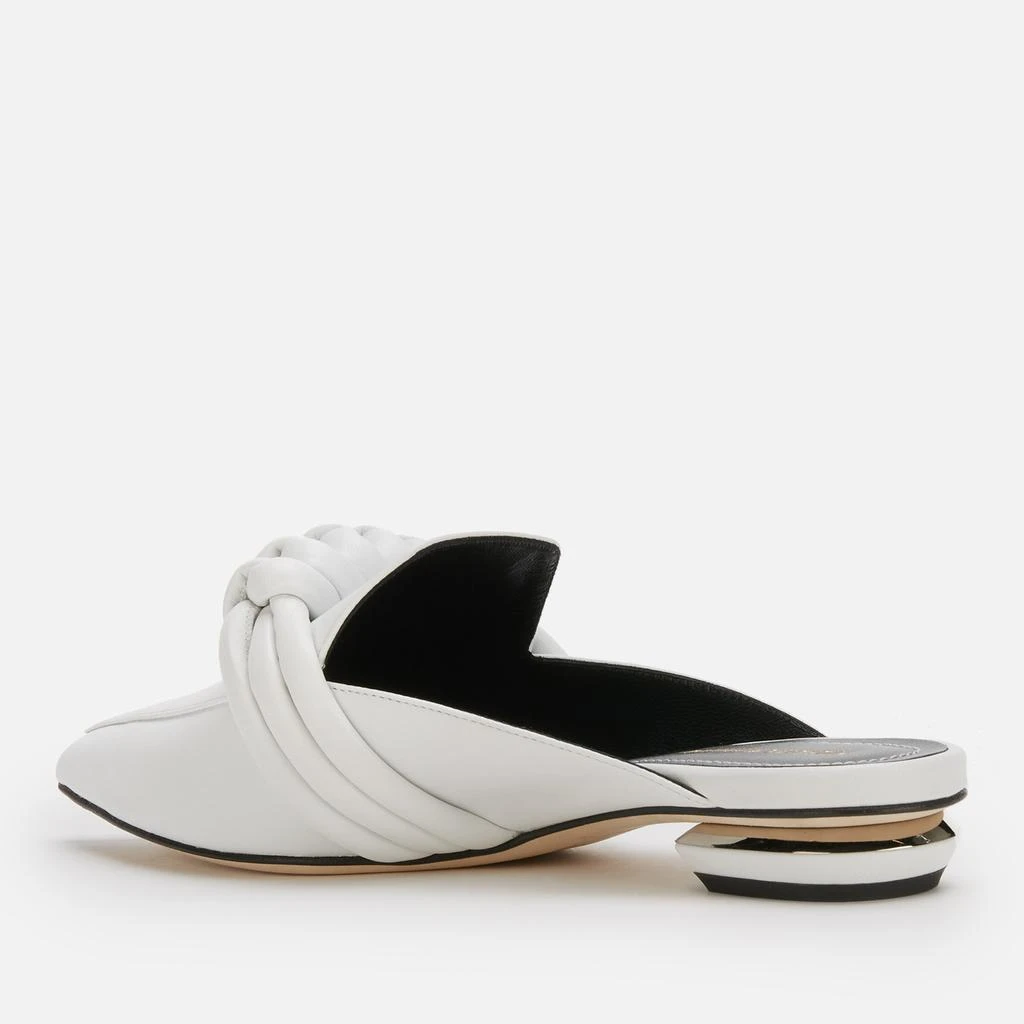 商品Nicholas Kirkwood|Nicholas Kirkwood Women's 18mm Beya Knot Leather Flat Mules - White,价格¥876,第2张图片详细描述