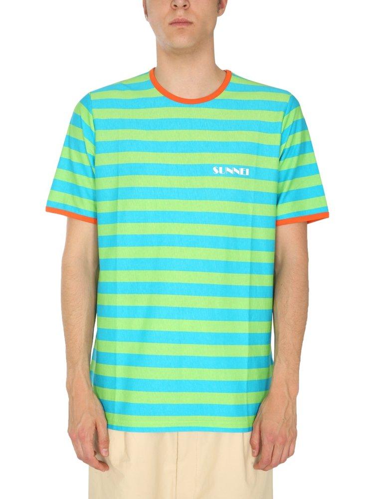 Sunnei Striped Crewneck T-Shirt商品第1张图片规格展示
