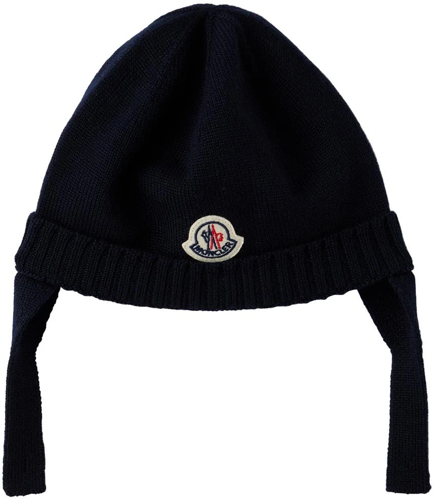 商品Moncler|Baby Navy Rib Beanie & Mittens Set,价格¥3039,第2张图片详细描述