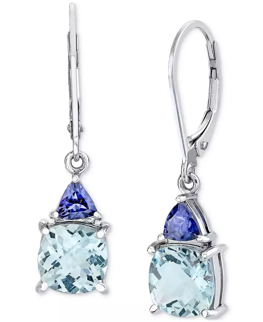 商品Macy's|Aquamarine (2-5/8 ct. t.w.) & Iolite (3/8 ct. t.w.) Drop Earrings in Sterling Silver,价格¥3772,第1张图片