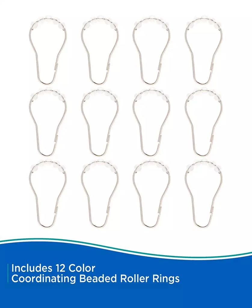 商品Kenney|Medium Weight Peva Shower Curtain Liner and Beaded Roller Ring Set,价格¥161,第3张图片详细描述