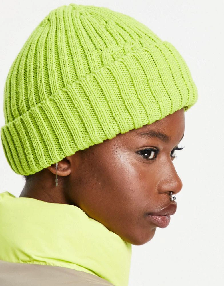 商品Topshop|Topshop chunky rib beanie in green - LGREEN,价格¥40,第4张图片详细描述