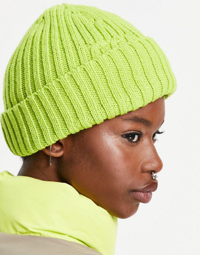 商品Topshop|Topshop chunky rib beanie in green - LGREEN,价格¥38,第6张图片详细描述