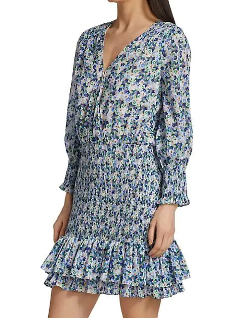 商品VERONICA BEARD|Darrah Floral Smocked Dress,价格¥3718,第4张图片详细描述