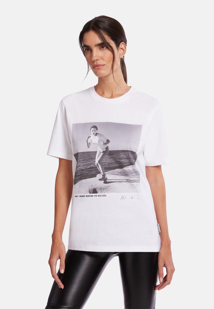 Wolford Ladies Short-sleeve Newton Cotton T-Shirt, Size Large商品第1张图片规格展示
