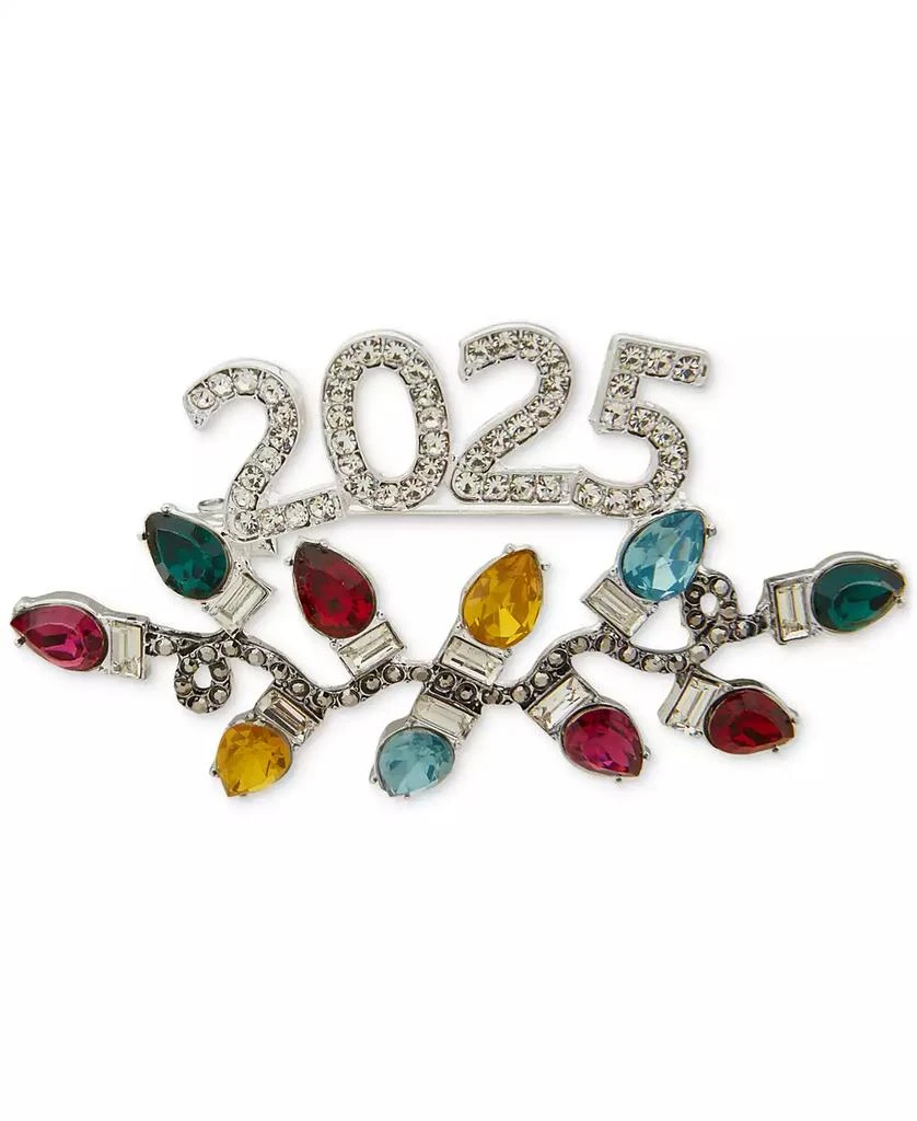 商品Anne Klein|Silver-Tone Multicolor Stone & Crystal New Years 2025 Pin,价格¥127,第1张图片