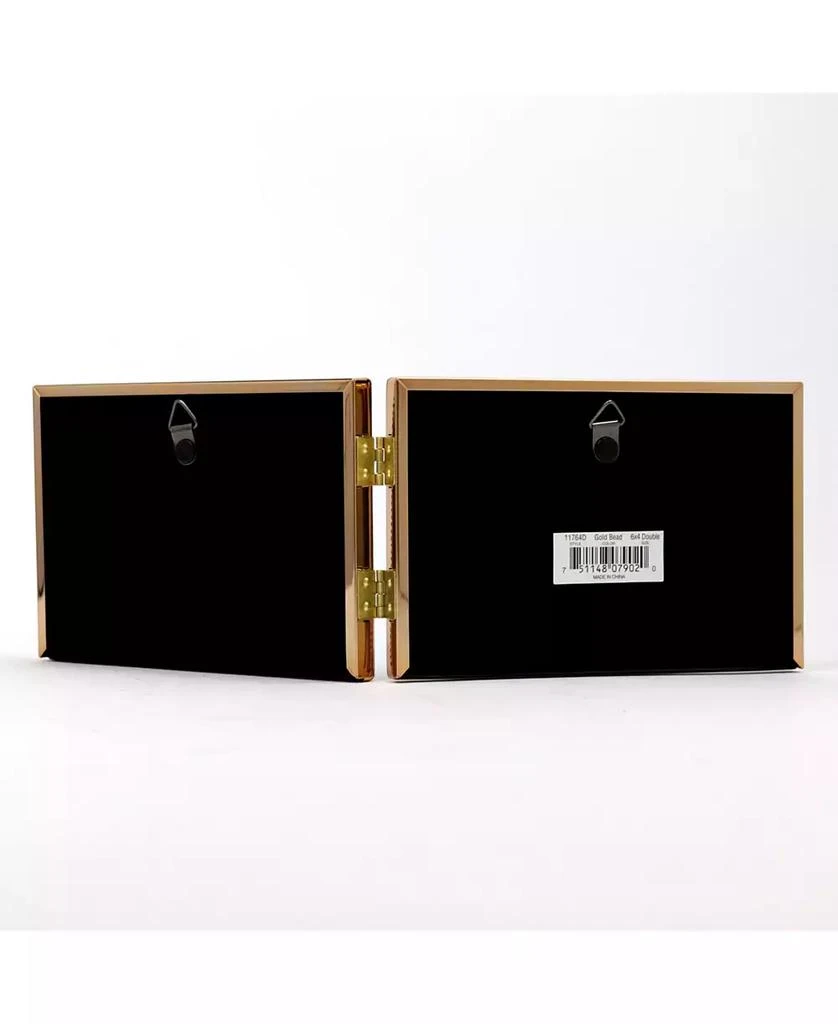 商品Lawrence Frames|Polished Metal Hinged Double Picture Frame - Bead Border Design, 6" x 4",价格¥260,第3张图片详细描述