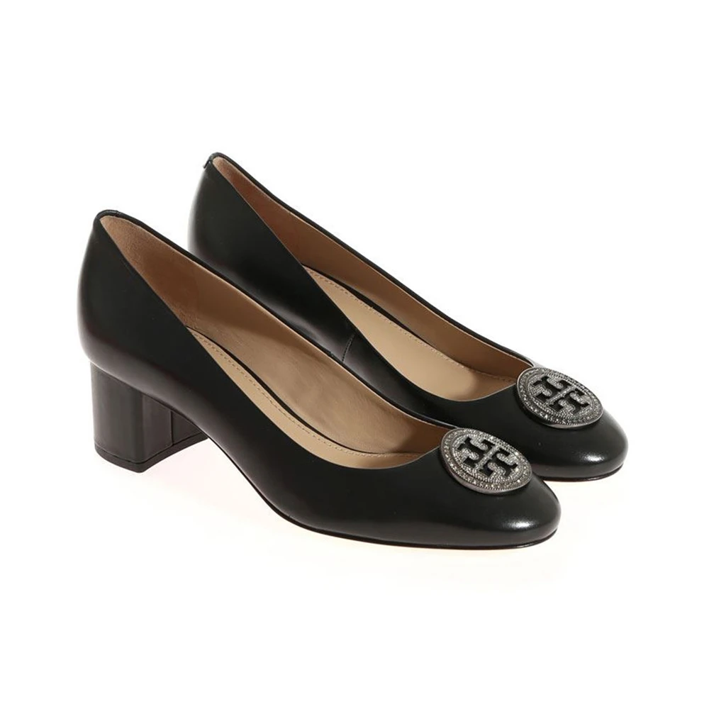 Tory Burch 汤丽柏琦 女士黑色皮革高跟鞋 46258-001 商品