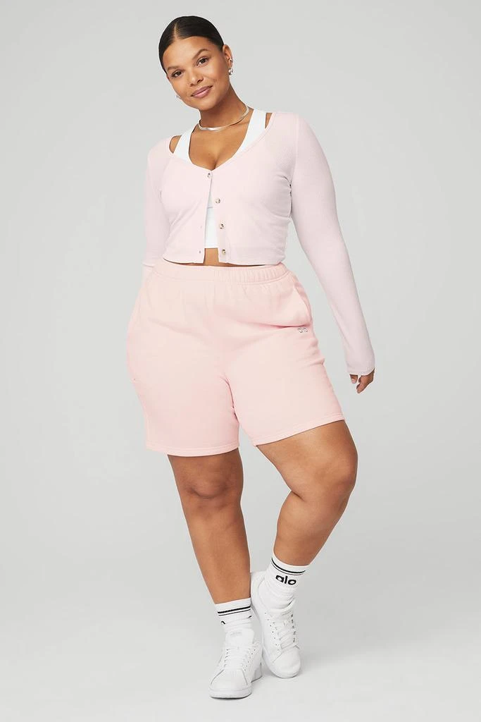 Ribbed Cropped Whisper Cardigan - Pink Sugar 商品