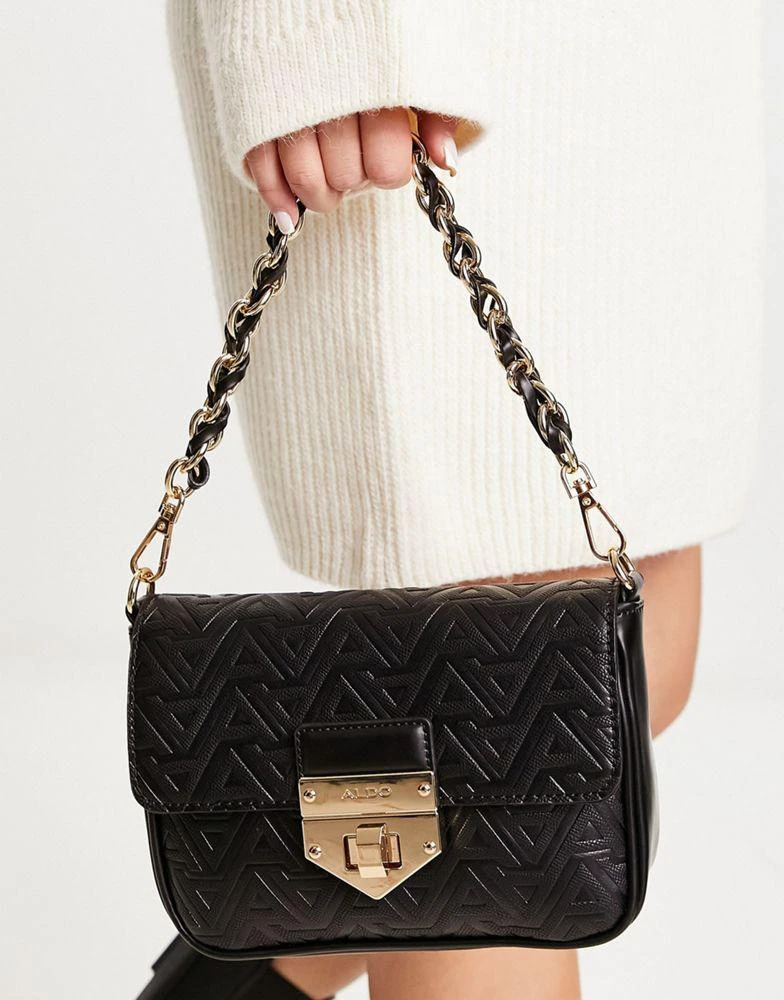 商品ALDO|ALDO Aroinad cross body bag in black monogram,价格¥409,第2张图片详细描述