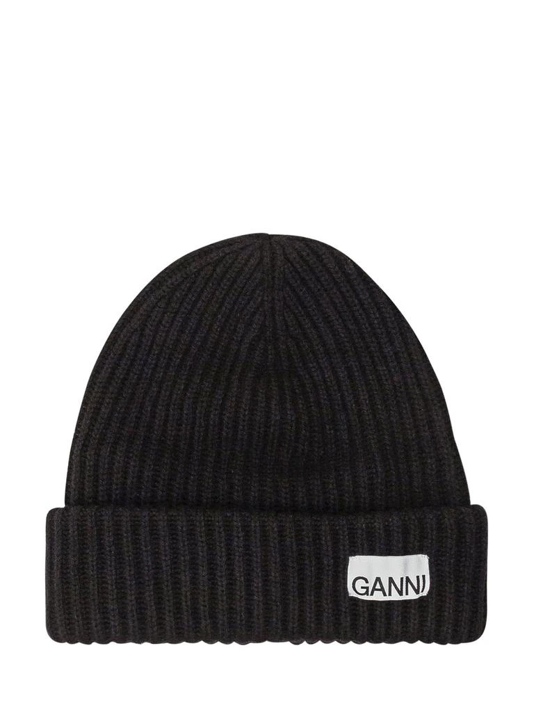 商品Ganni|Ganni Logo Patch Oversized Knitted Beanie,价格¥431,第1张图片