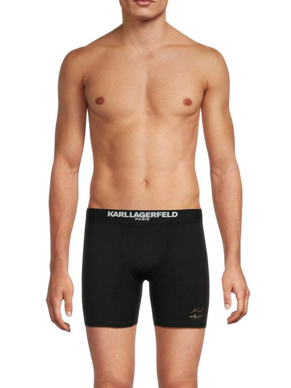 商品Karl Lagerfeld Paris|3-Pack Logo Boxer Briefs Set,价格¥163,第2张图片详细描述