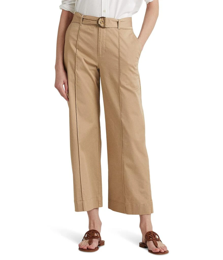 商品Ralph Lauren|Micro-Sanded Twill Belted Wide-Leg Pants,价格¥959,第1张图片