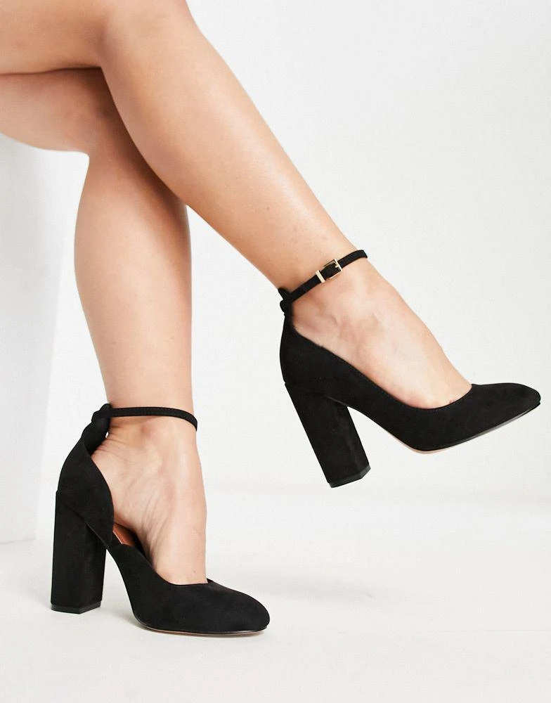 商品ASOS|ASOS DESIGN Wide Fit Placid high block heels in black,价格¥293,第3张图片详细描述