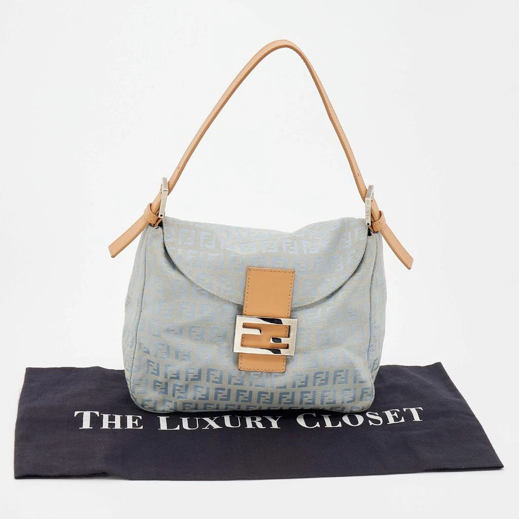 Fendi Blue/Beige Zucchino Canvas and Leather Mama Baguette Bag 商品