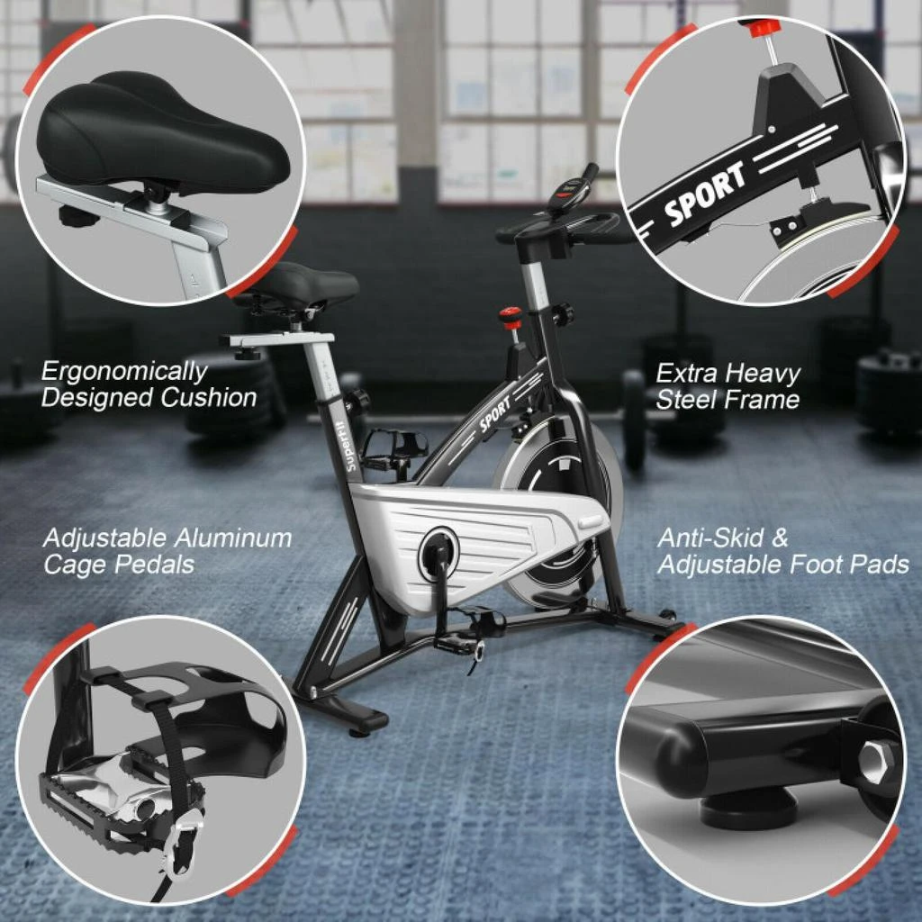 商品Hivvago|Indoor Exercise Cycling Bike with Heart Rate and Monitor,价格¥2012,第3张图片详细描述