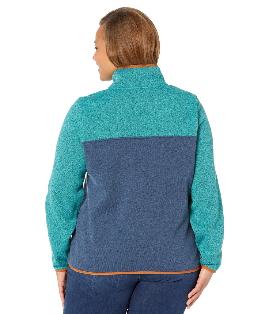 Plus Size Sweater Fleece Pullover Color-Block商品第2张图片规格展示