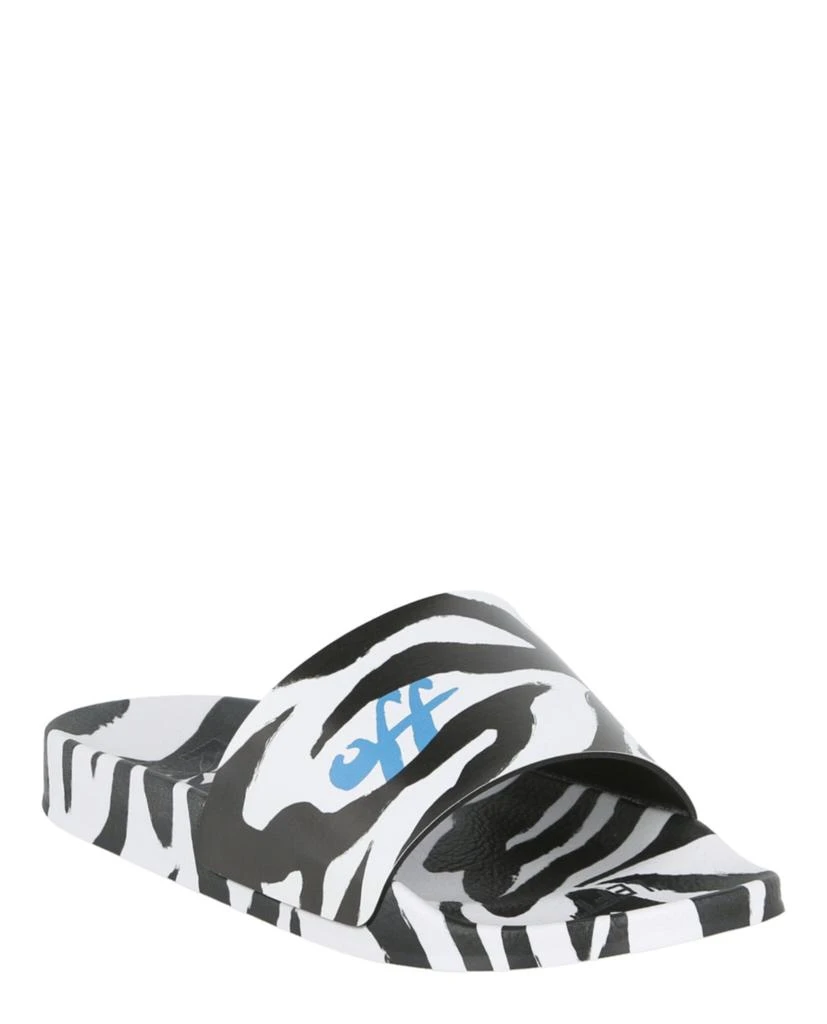 商品Off-White|Zebra Print Pool Slides,价格¥621,第2张图片详细描述