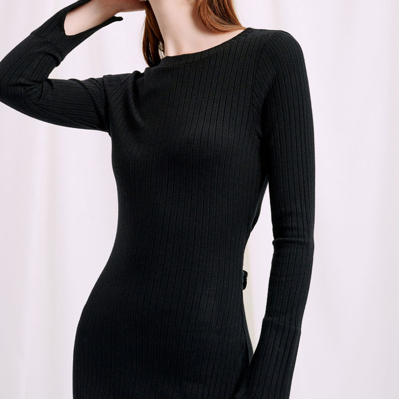 Estella针织连衣裙 - 黑色 | Estella Knit Dress - Black商品第8张图片规格展示