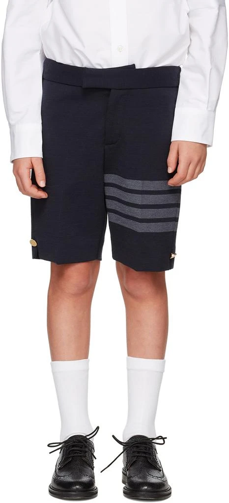 商品Thom Browne|海军蓝 4-Bar 儿童短裤,价格¥5729,第2张图片详细描述