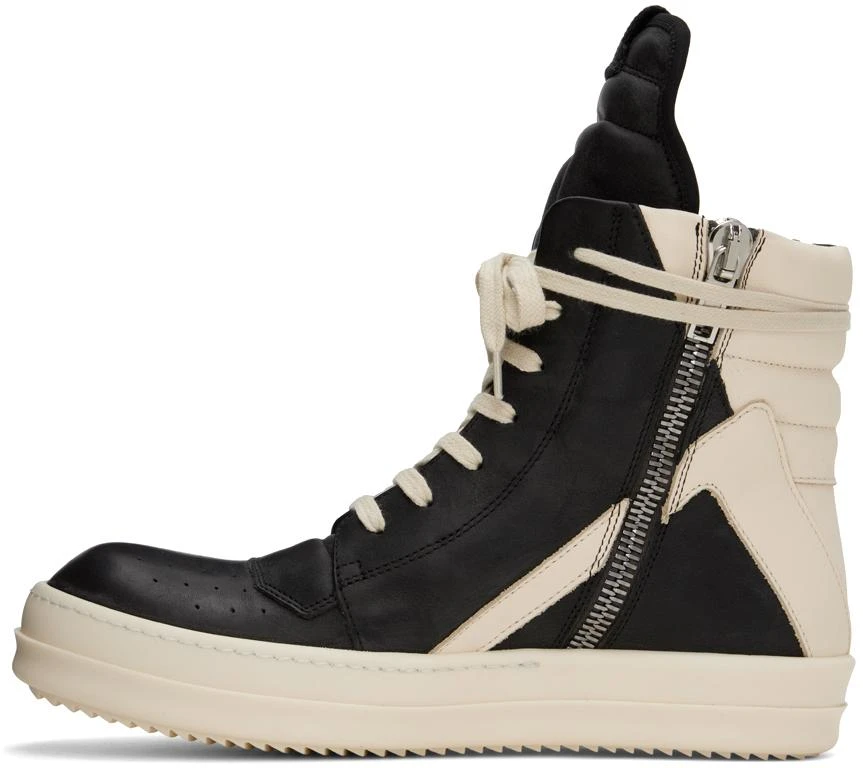 商品Rick Owens|Black & Off-White Geobasket Sneakers,价格¥5479,第3张图片详细描述