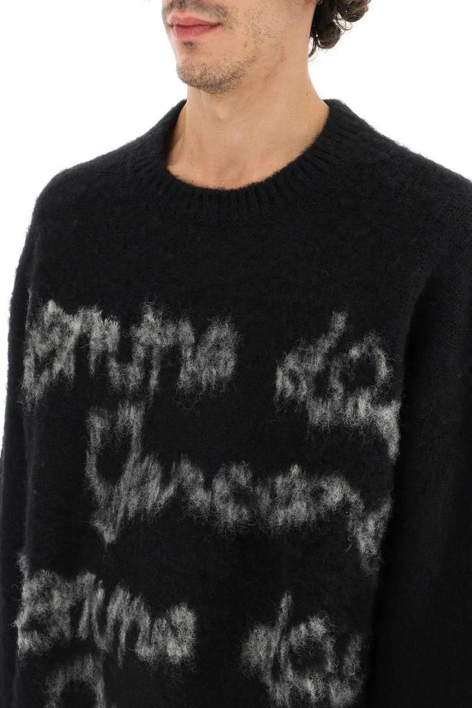 商品Comme des Garcons|OVERSIZED CARDED WOOL SWEATER WITH JACQUARD LETTERING,价格¥2031,第5张图片详细描述