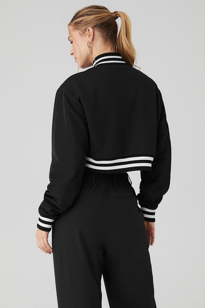 送関込【alo Yoga】 Cropped G.O.A.T Jacket  ブラック Cropped G.O.A.T Jacket - Black | ALO