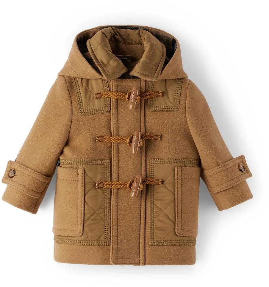 商品Burberry|Baby Brown Wool Diamond Quilted Duffle Coat,价格¥2409,第1张图片