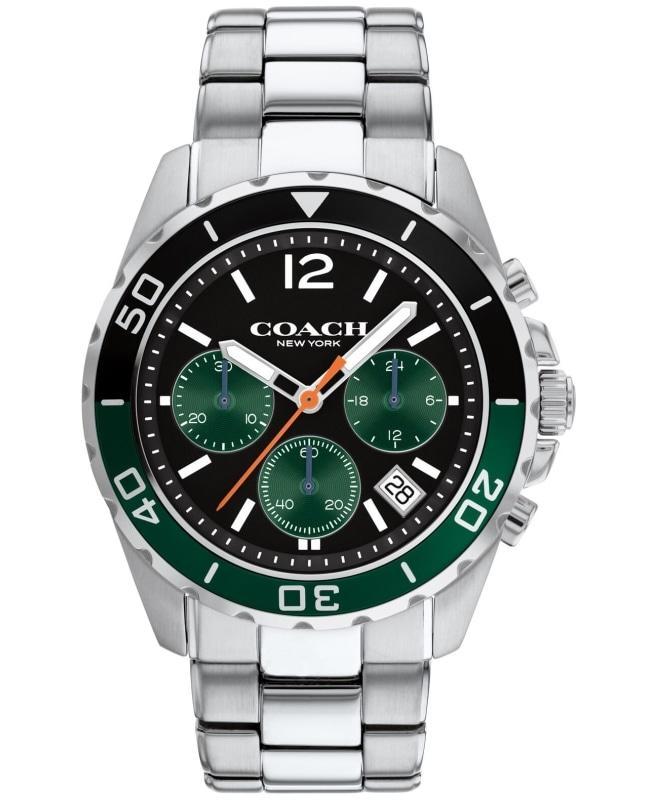 Coach | Coach Kent Black & Green Chronograph Dial Steel Men's Watch 14602557 1114.58元 商品图片