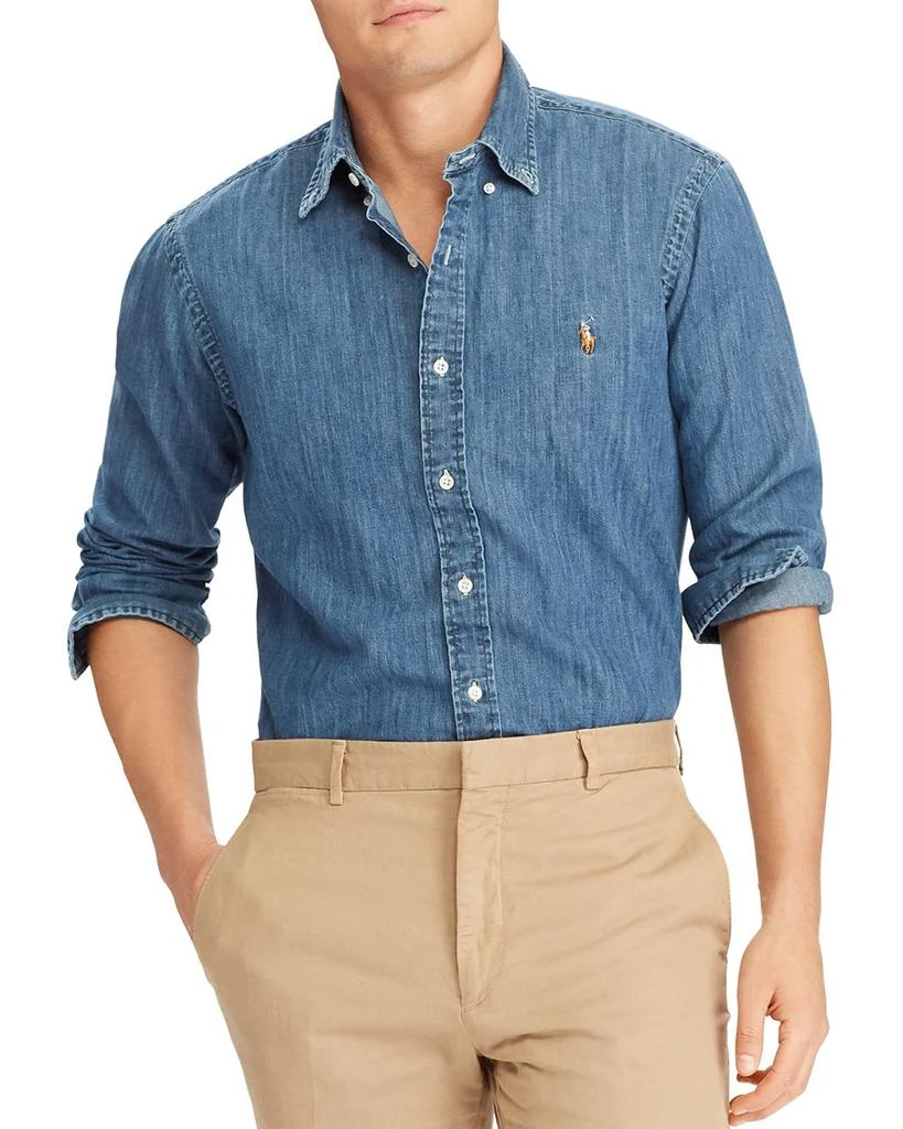 商品Ralph Lauren|Classic Fit Long Sleeve Denim Cotton Button Down Shirt,价格¥951,第1张图片