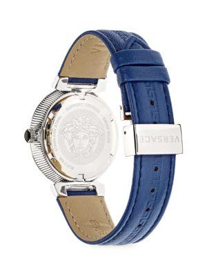 36MM Stainless Steel & Leather Strap Watch商品第3张图片规格展示