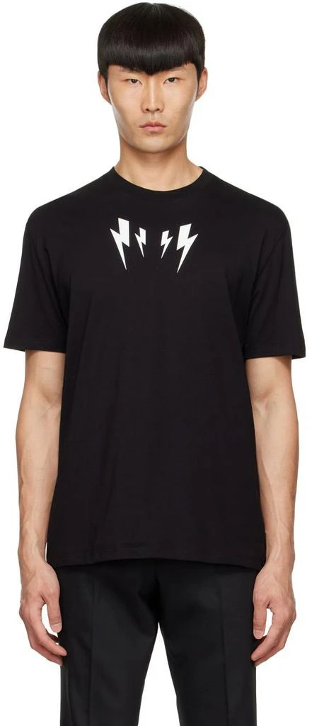 商品Neil Barrett|Black Mirrored Bolt T-Shirt,价格¥956,第1张图片