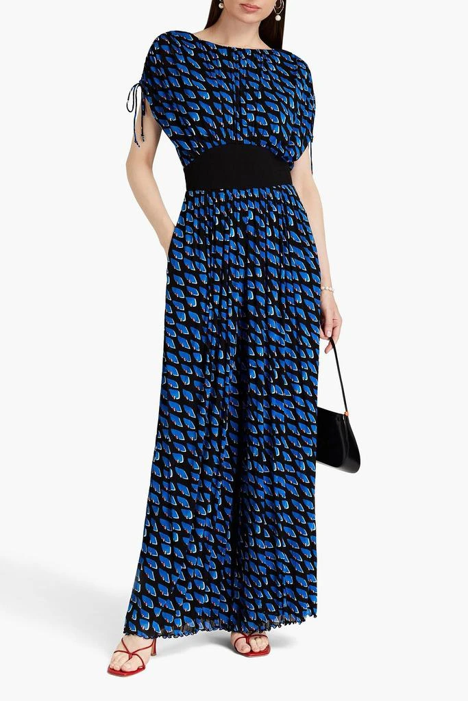 商品Diane von Furstenberg|Andra printed stretch-mesh wide-leg jumpsuit,价格¥1353,第2张图片详细描述