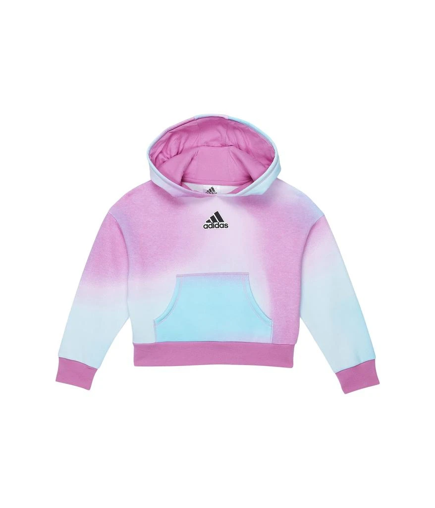 商品Adidas|All Over Print Logo Fleece Hooded Pullover (Toddler/Little Kids),价格¥223,第1张图片