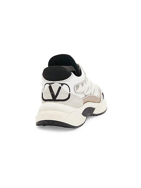 商品Valentino|Leather & Textile Logo-Embroidered Running Sneakers,价格¥6480,第5张图片详细描述