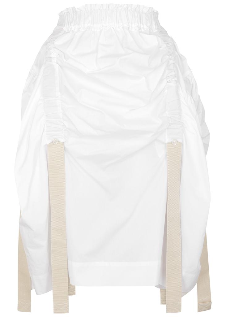 Ruched cotton-poplin skirt商品第1张图片规格展示
