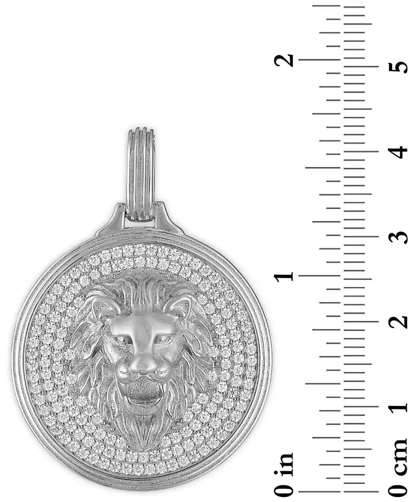 商品Esquire Men's Jewelry|Cubic Zirconia Lion Pendant in Sterling Silver, Created for Macy's,价格¥1076,第3张图片详细描述