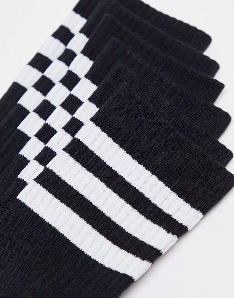 adidas Training 3 pack 3-stripe ankle socks in white商品第4张图片规格展示