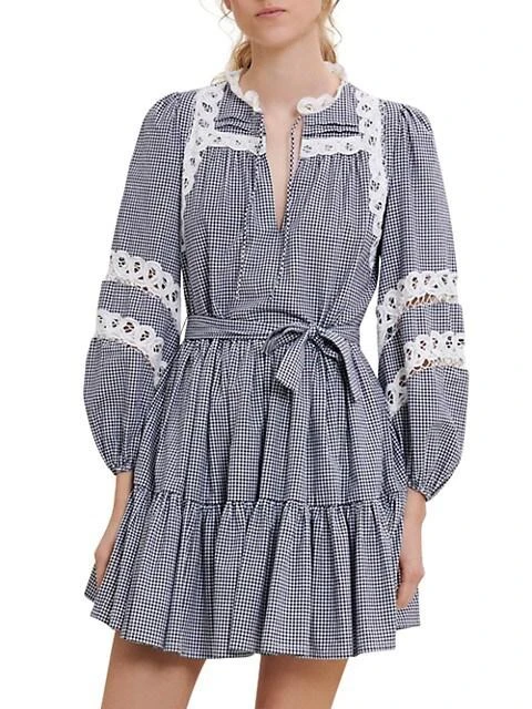 商品Maje|Ritchy Gingham Mini Dress,价格¥1438,第3张图片详细描述