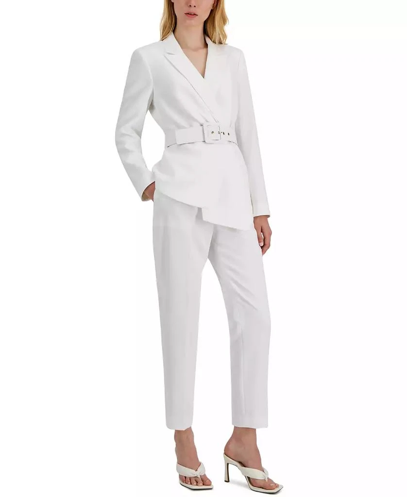 商品Tahari|Women's Belted Asymmetrical Jacket & Slim-Fit Pantsuit Set,价格¥1196,第1张图片