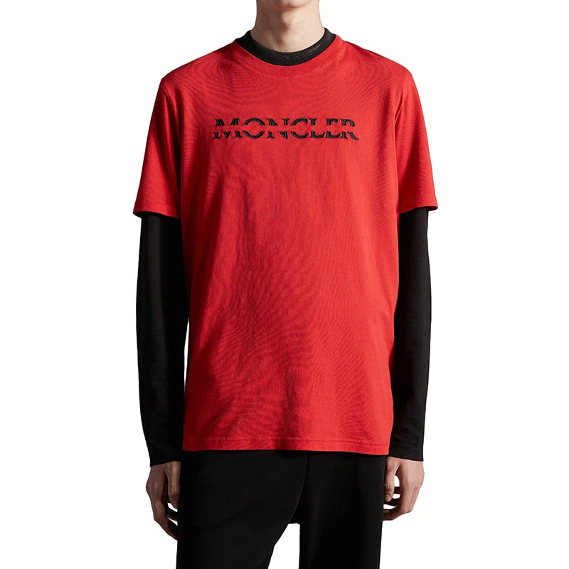 【预售3-7天】Moncler/蒙克莱 22年秋冬新款 男士猩红色纯棉刺绣标志短袖T恤H20918C00008829H8463 商品
