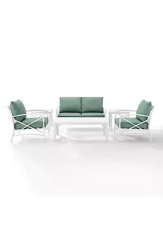 商品Crosley Furniture|Furniture Crosley Furniture Ko60017wh Mi Kaplan 6 Piece Outdoor Seating Set In White With Mist Cushions,价格¥18875,第1张图片