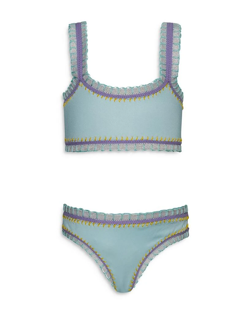 商品PQ Swim|Girls' Sporty Embroidered Two Piece Swimsuit - Little Kid, Big Kid,价格¥606,第1张图片