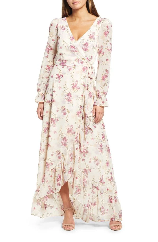 商品Wayf|The Emery Faux Wrap Long Sleeve Floral Maxi Dress,价格¥458,第1张图片