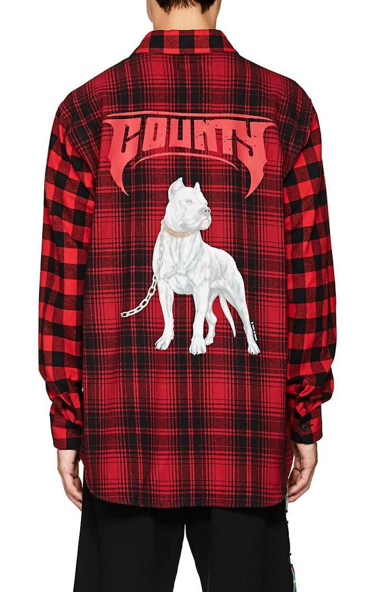 商品Marcelo Burlon|Pit-Bull Cotton-Blend Flannel Shirt,价格¥4429,第3张图片详细描述