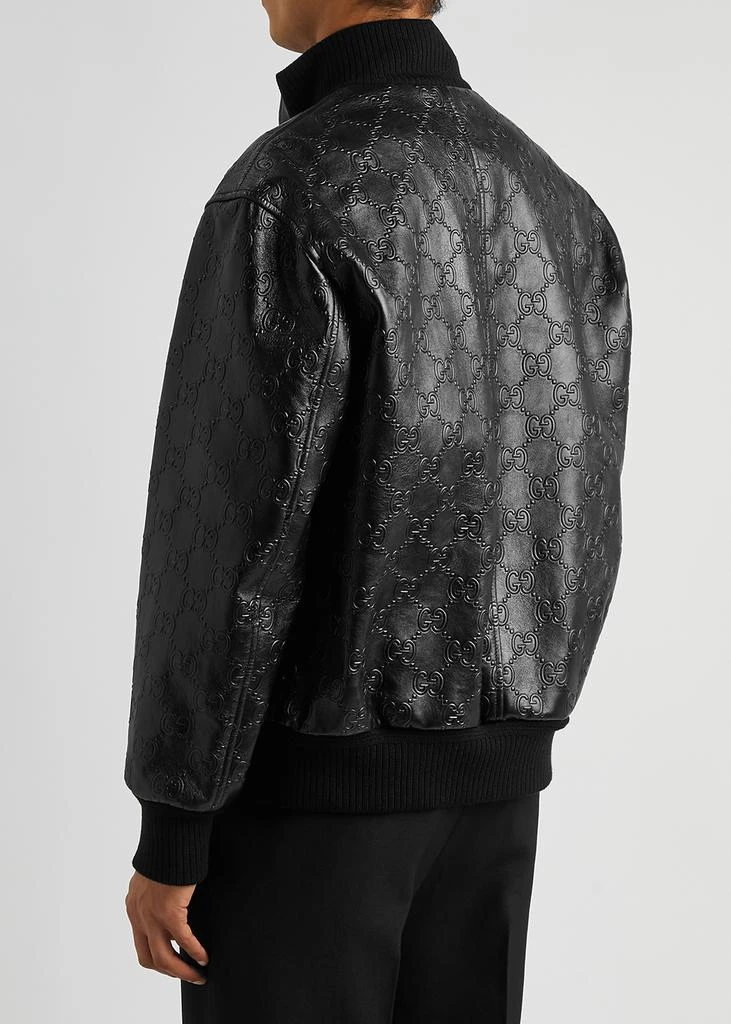 商品Gucci|GG-monogrammed leather jacket,价格¥40709,第3张图片详细描述