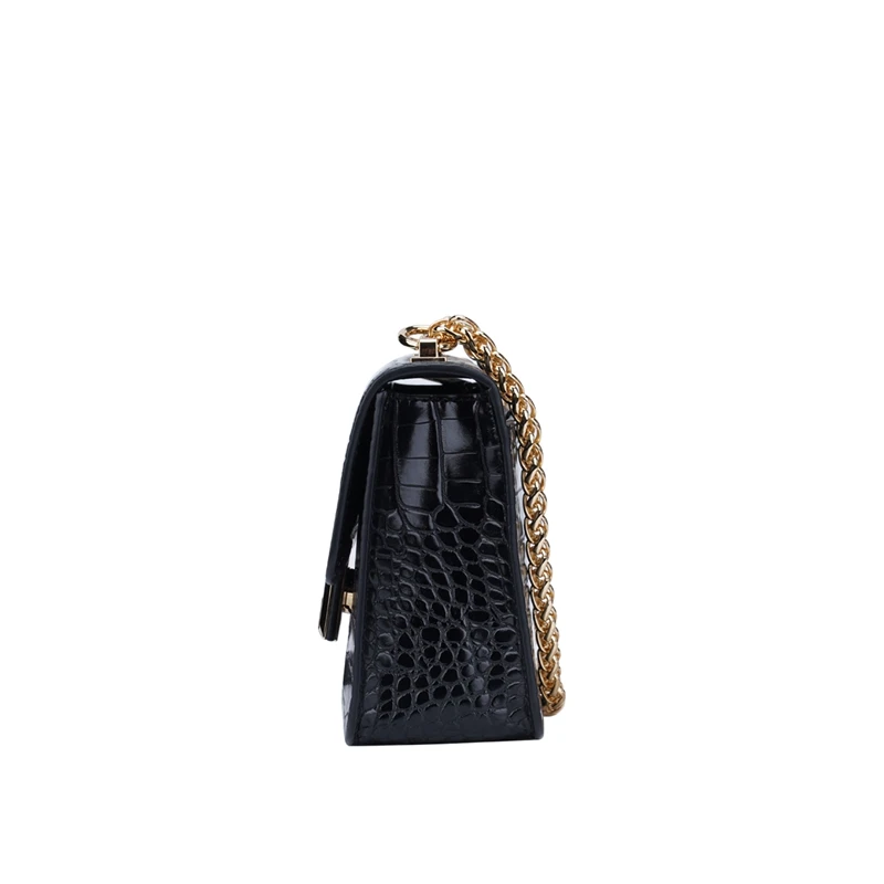 Michael Kors 奥莱款女士皮质单肩斜挎链条包 35F1G6SS1E-BLACK 商品