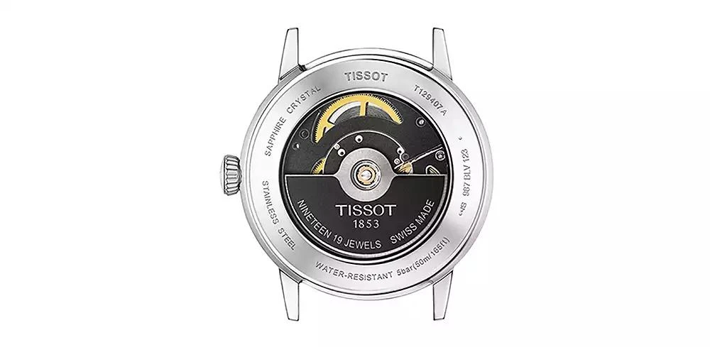 商品Tissot|Men's Swiss Automatic Classic Dream Black Leather Strap Watch 42mm,价格¥3892,第3张图片详细描述