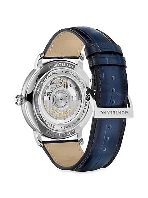 商品MontBlanc|Star Legacy Stainless Steel, Ceramic & Alligator-Embossed Leather Watch,价格¥31948,第6张图片详细描述